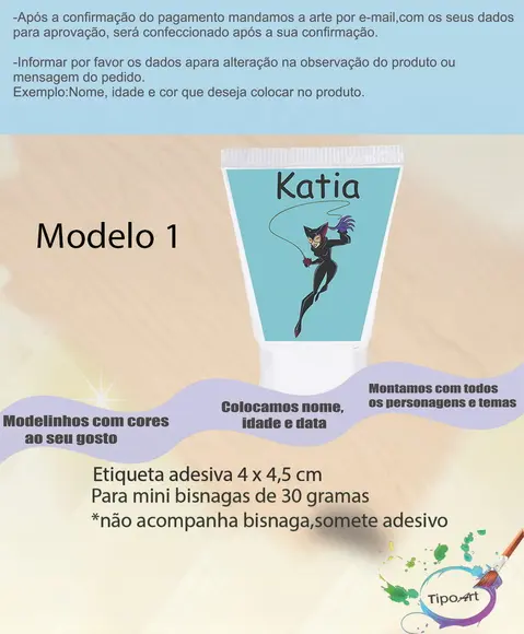 Rotulo para Bisnaga-mulher Gato