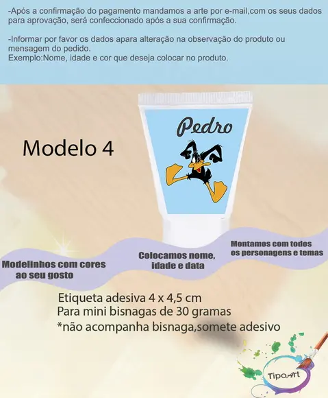 Rotulo para Bisnaga-patolino