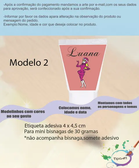 Rotulo para Bisnaga-penelope Charmosa