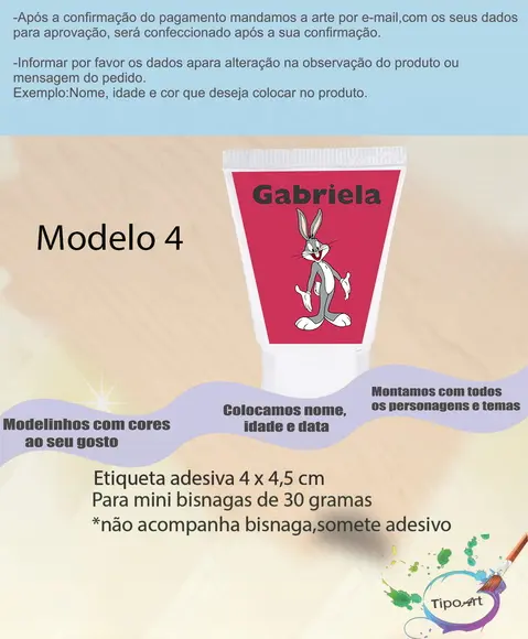 Rotulo para Bisnaga-pernalonga