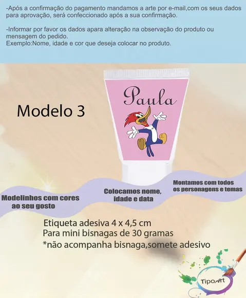 Rotulo para Bisnaga-pica Pau