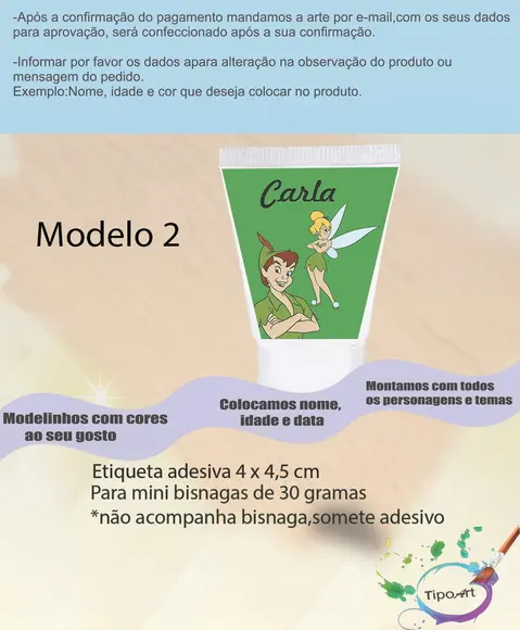Rotulo para Bisnaga-peter Pan