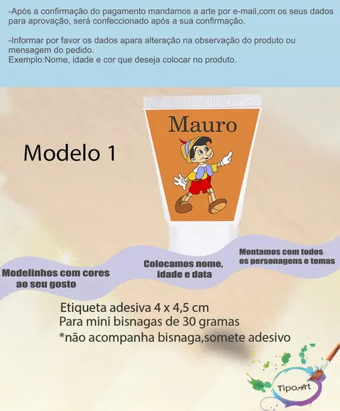 Rotulo para Bisnaga-pinoquio