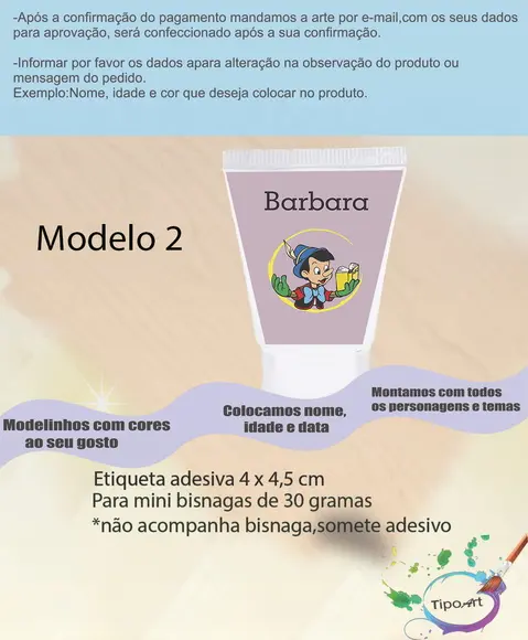 Rotulo para Bisnaga-pinoquio