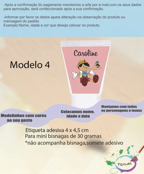 Rotulo para Bisnaga-pinoquio