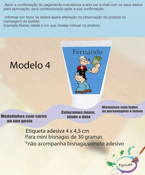 Rotulo para Bisnaga-popai
