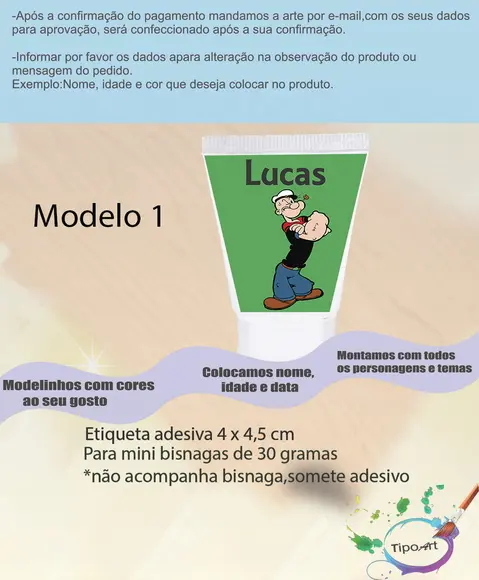 Rotulo para Bisnaga-popai