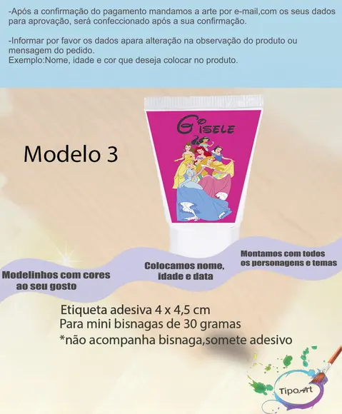 Rotulo para Bisnaga-princesas