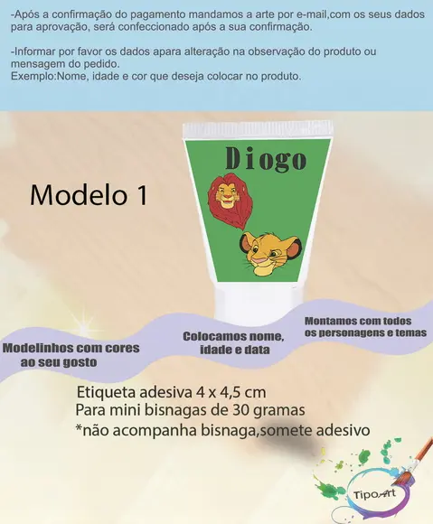 Rotulo para Bisnaga-rei Leão