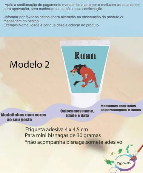 Rotulo para Bisnaga-rei Leão