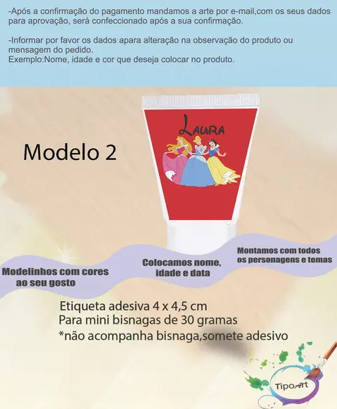 Rotulo para Bisnaga-princesas