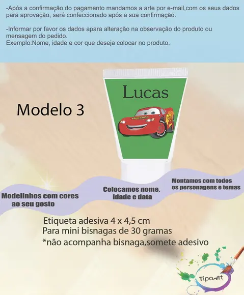 Rotulo para Bisnaga-relampago