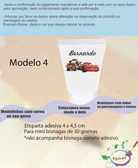Rotulo para Bisnaga-relampago