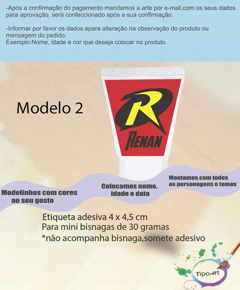 Rotulo para Bisnaga-robin