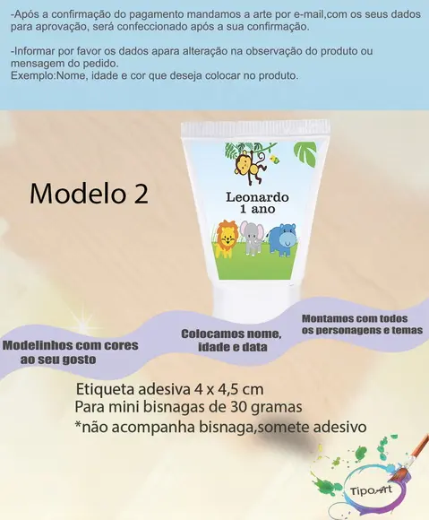 Rotulo para Bisnaga-safari