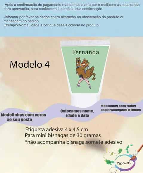 Rotulo para Bisnaga-scooby Doo