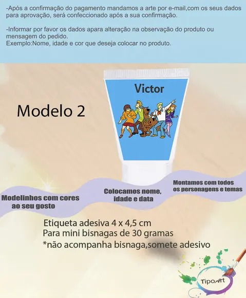 Rotulo para Bisnaga-scooby Doo