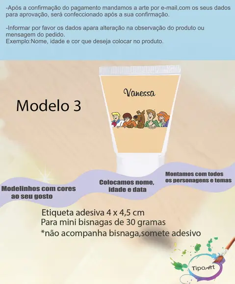 Rotulo para Bisnaga-scooby Doo
