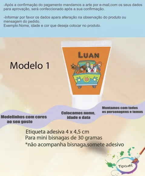Rotulo para Bisnaga-scooby Doo