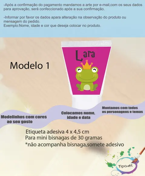 Rotulo para Bisnaga-sapo