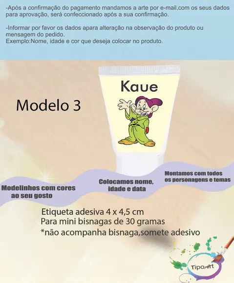 Rotulo para Bisnaga-sete Anões