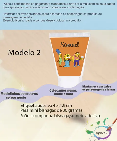 Rotulo para Bisnaga-simpson