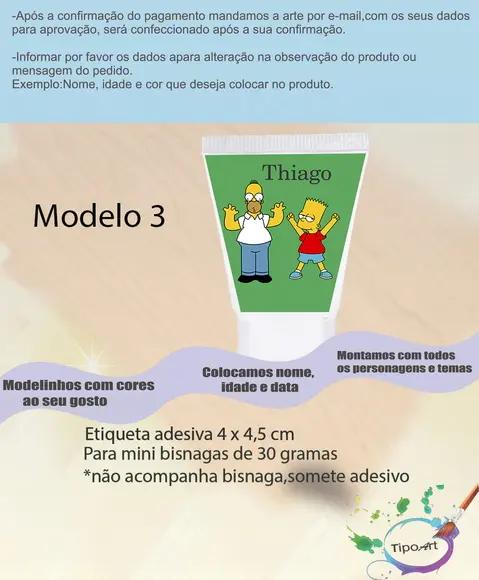 Rotulo para Bisnaga-simpson