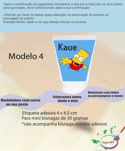 Rotulo para Bisnaga-simpson