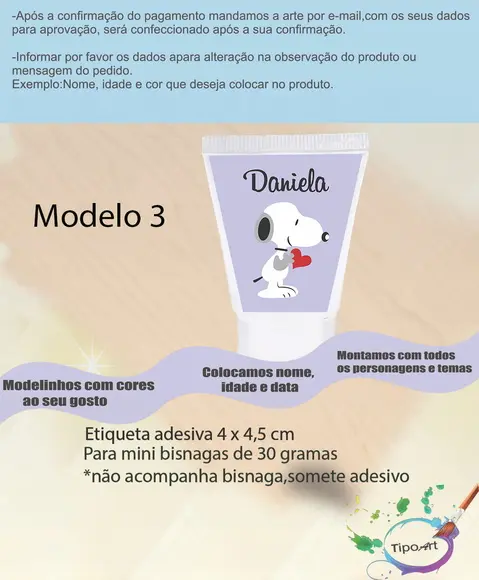Rotulo para Bisnaga-snoopy