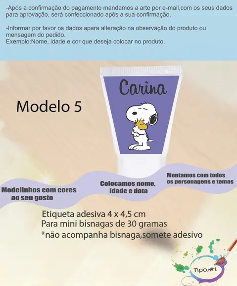 Rotulo para Bisnaga-snoopy