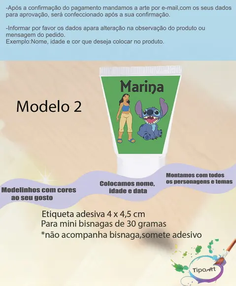 Rotulo para Bisnaga-stitch e Lilo