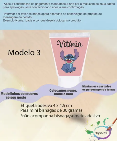 Rotulo para Bisnaga-stitch e Lilo