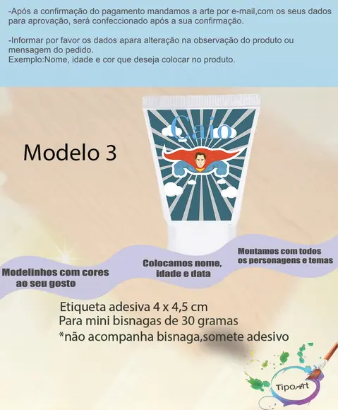 Rotulo para Bisnaga-super Heroi