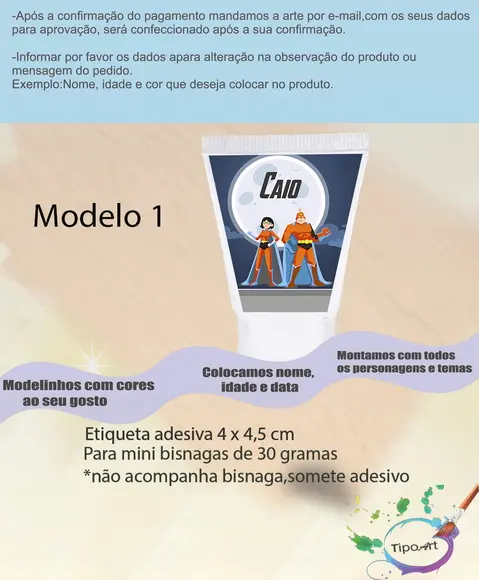 Rotulo para Bisnaga-super Heroi