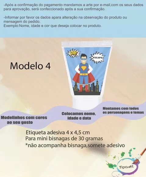 Rotulo para Bisnaga-super Heroi