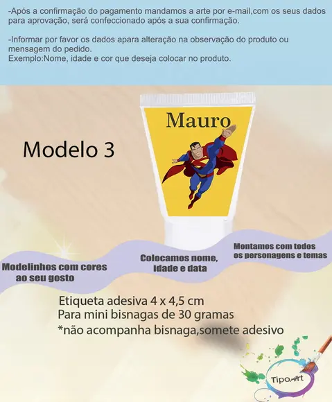 Rotulo para Bisnaga-super Homem