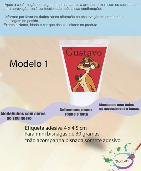 Rotulo para Bisnaga-timão