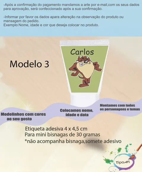 Rotulo para Bisnaga-taz Mania
