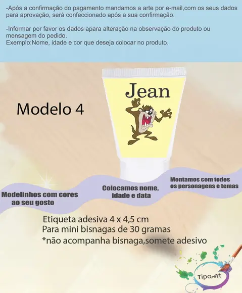 Rotulo para Bisnaga-taz Mania