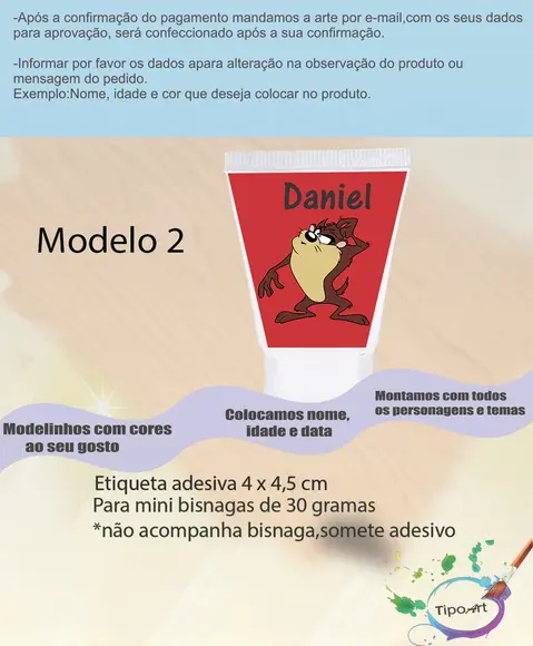 Rotulo para Bisnaga-taz Mania