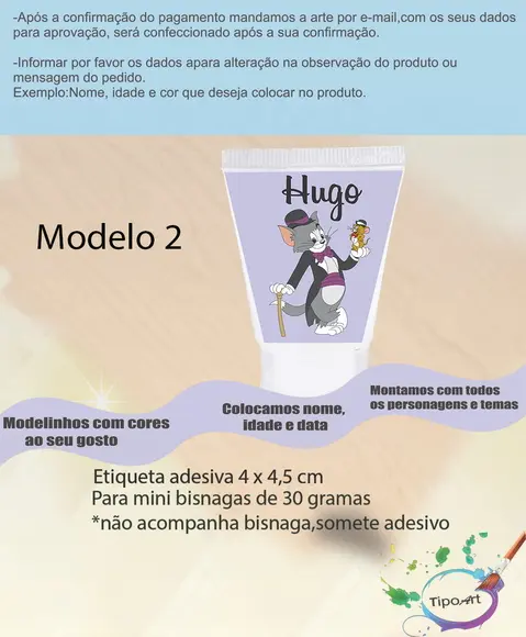 Rotulo para Bisnaga-tom e Jerry