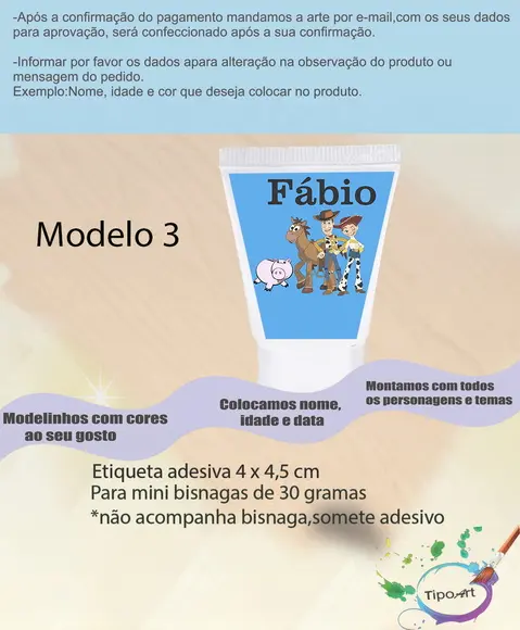 Rotulo para Bisnaga-toy Story