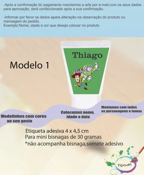 Rotulo para Bisnaga-toy Story