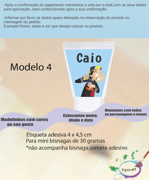 Rotulo para Bisnaga-turma do Chaves