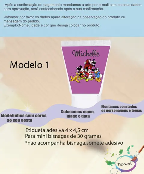 Rotulo para Bisnaga-turma do Mickey