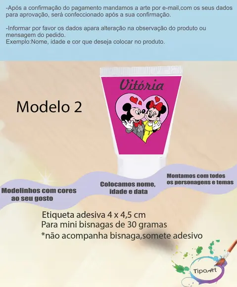 Rotulo para Bisnaga-turma do Mickey