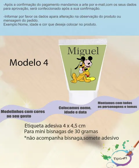 Rotulo para Bisnaga-turma do Mickey