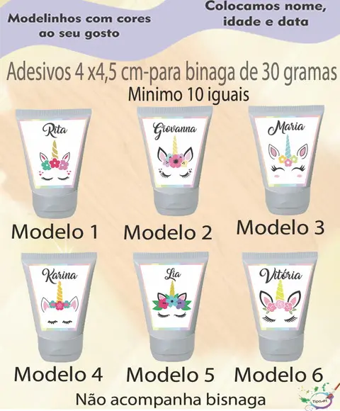 Rotulo para Bisnaga-unicórnio