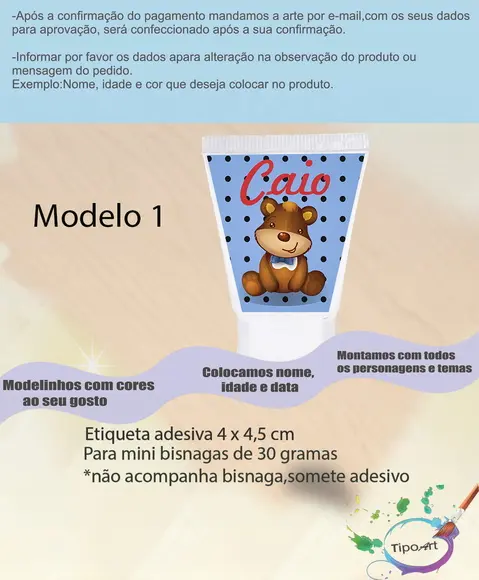 Rotulo para Bisnaga-ursinho