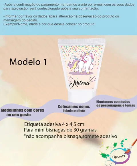 Rotulo para Bisnaga-unicórnio